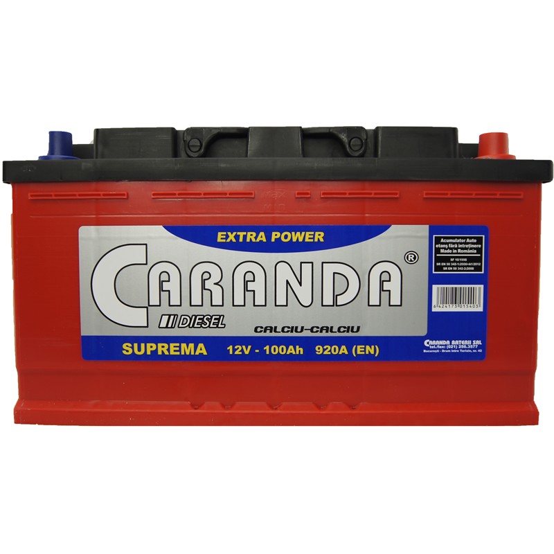 Please watch Recently Say Baterii auto Caranda Suprema 12V 100Ah 920Aen - Vrumauto